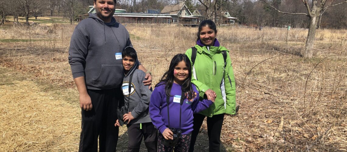 Family enjoys outdoors on April 8.